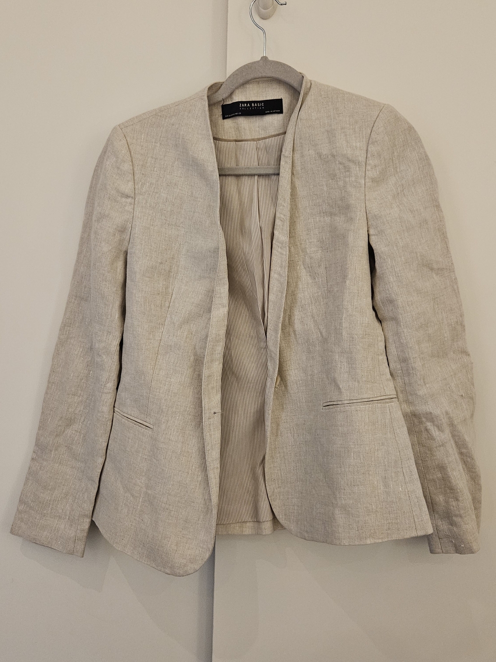 Zara Women's Cream Open-Front Blazer